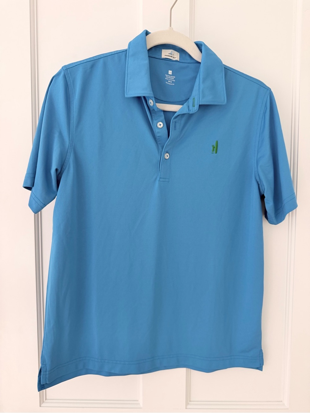 johnnie-O Blue Polo with Green Logo
